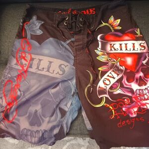 Men's Ed Hardy Swim / board shorts size 34